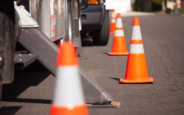 Orange Hazard Cones for Traffic Control